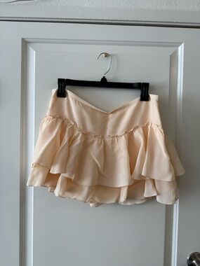 Reformation Peach, Low Rise, Tiered Ruffle Mini Skirt
